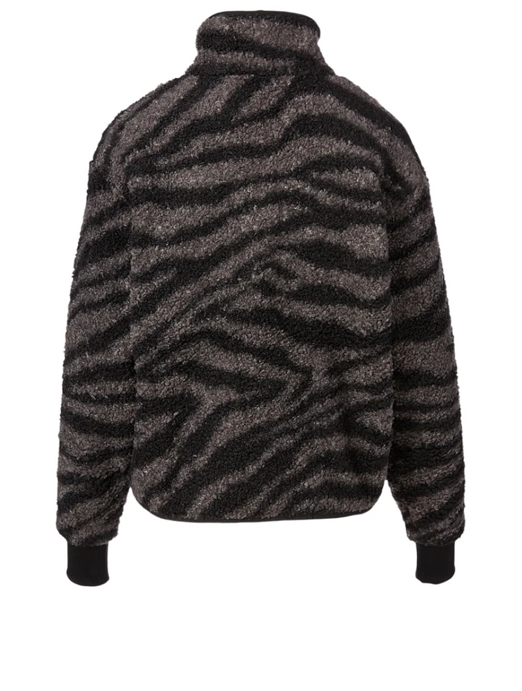 Napoli Sherpa Fleece Jacket Zebra Print