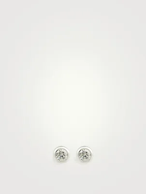 Pure 18K Gold Stud Earrings With Diamonds