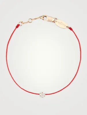 Illusion 18K Rose Gold String Bracelet With Diamonds