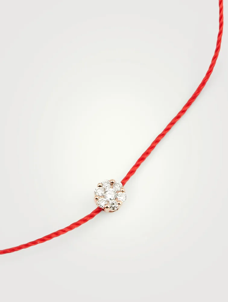 Illusion 18K Rose Gold String Bracelet With Diamonds