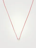 Illusion 18K White Gold String Necklace With Diamonds