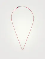 Illusion 18K White Gold String Necklace With Diamonds