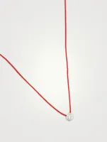 Illusion 18K White Gold String Necklace With Diamonds