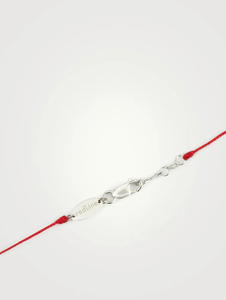 Illusion 18K White Gold String Necklace With Diamonds