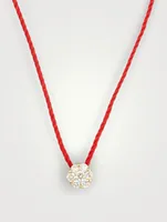 Illusion 18K Gold String Necklace With Diamonds