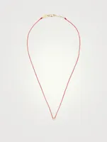 Illusion 18K Gold String Necklace With Diamonds