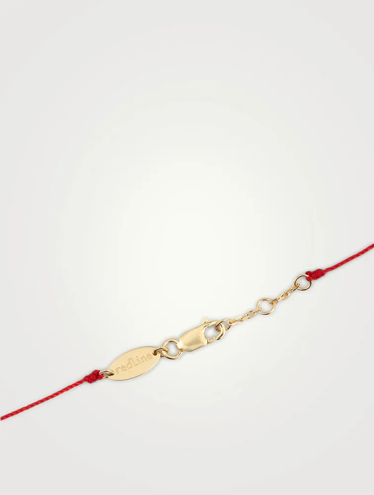 Illusion 18K Gold String Necklace With Diamonds