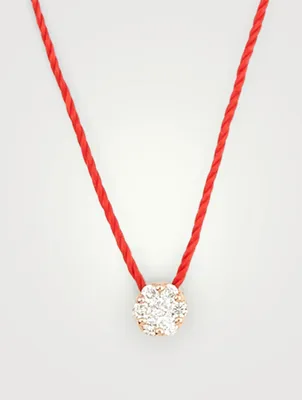 Illusion 18K Rose Gold String Necklace With Diamonds