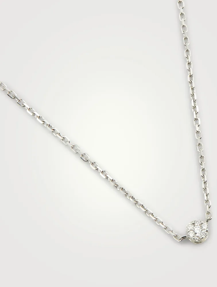 Illusion 18K White Gold Chain Necklace With Diamonds