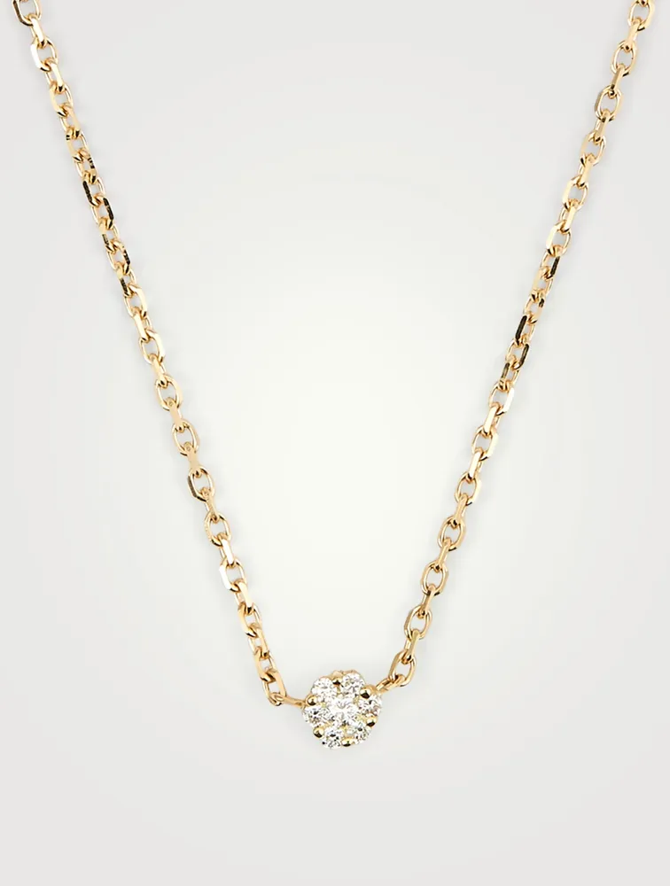 Illusion 18K Gold Chain Necklace With Diamonds