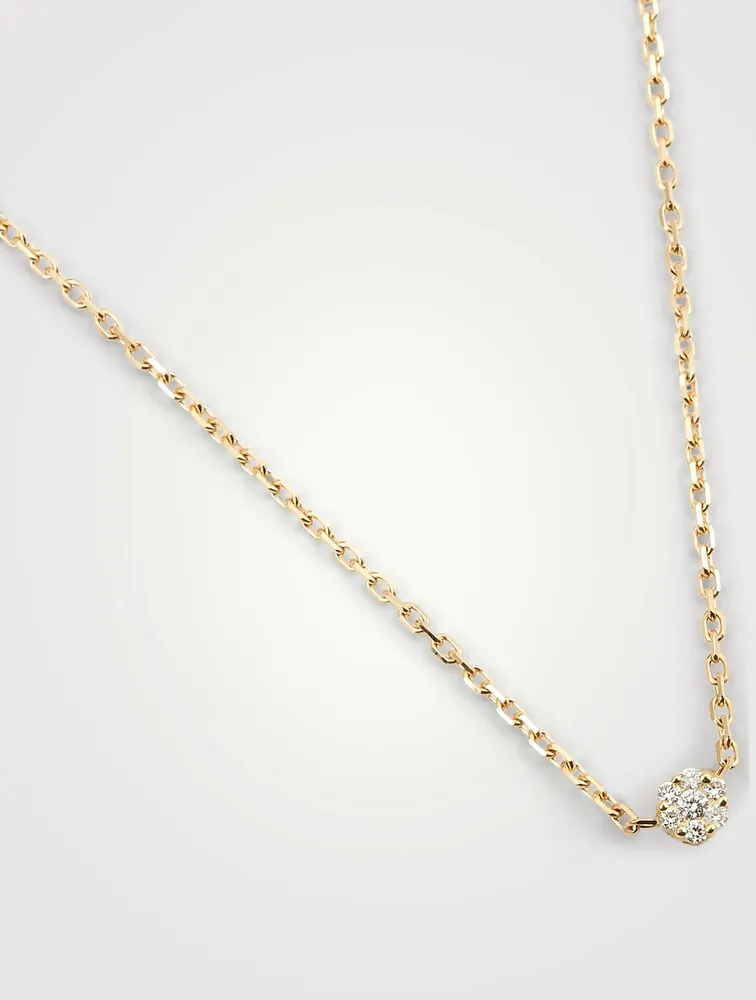 Illusion 18K Gold Chain Necklace With Diamonds