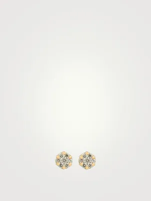 Illusion 18K Gold Earrings With Diamonds