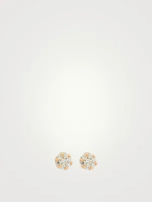 Illusion 18K Rose Gold Earrings With Diamonds