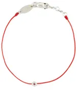 Illusion 18K White Gold String Bracelet With Diamonds And Sapphire
