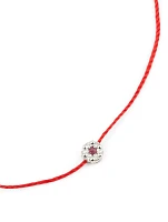 Illusion 18K White Gold String Bracelet With Diamonds And Sapphire