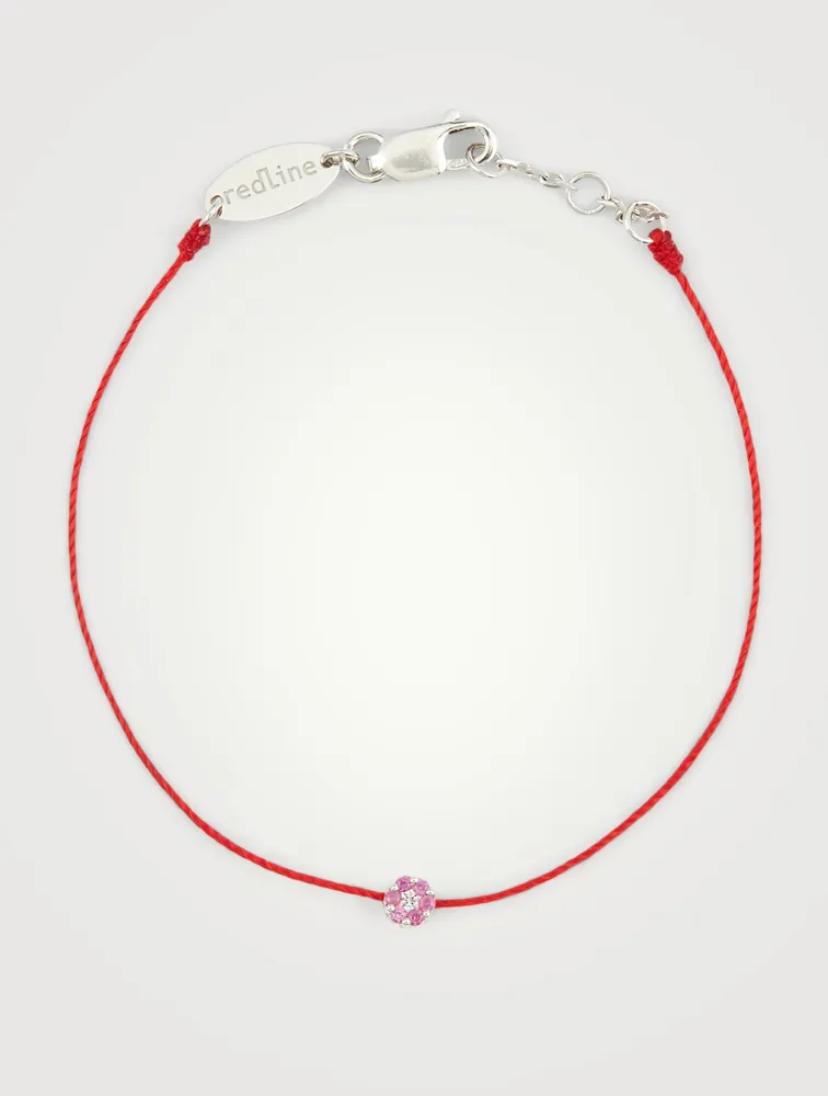 Illusion 18K White Gold String Bracelet With Sapphire And Diamond
