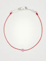 Illusion 18K White Gold String Bracelet With Sapphire And Diamond