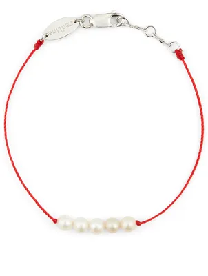 Queen Perles 18K White Gold String Bracelet With Pearls