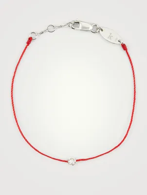 Absolu 18K White Gold String Bracelet With Diamond