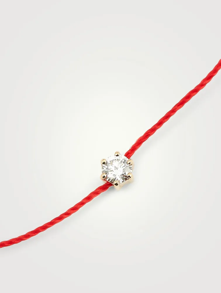 Absolu 18K Gold String Bracelet With Diamond