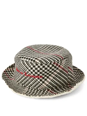 Wool And Cotton Bucket Hat Houndstooth