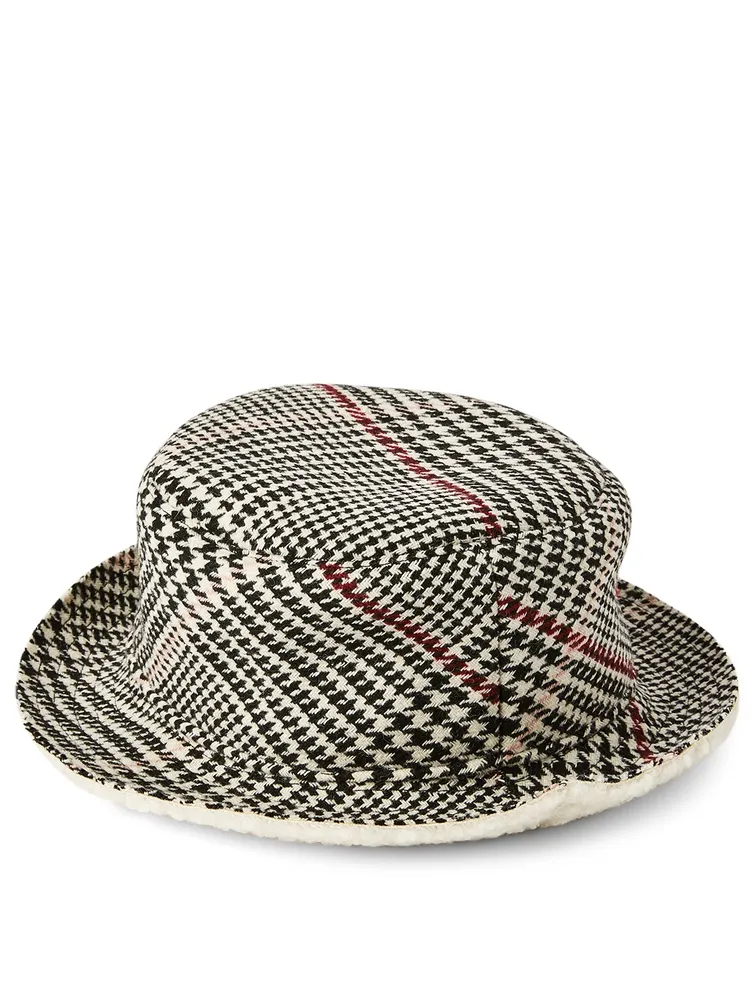 Wool And Cotton Bucket Hat Houndstooth