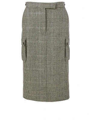 Wool Tweed Harrington Skirt Princes of Wales Print