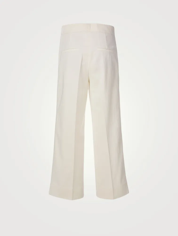 Cotton Stretch Cropped Pants