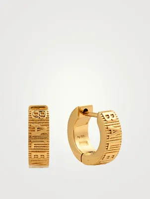 Force Gold Vermeil Striped Hoop Earrings