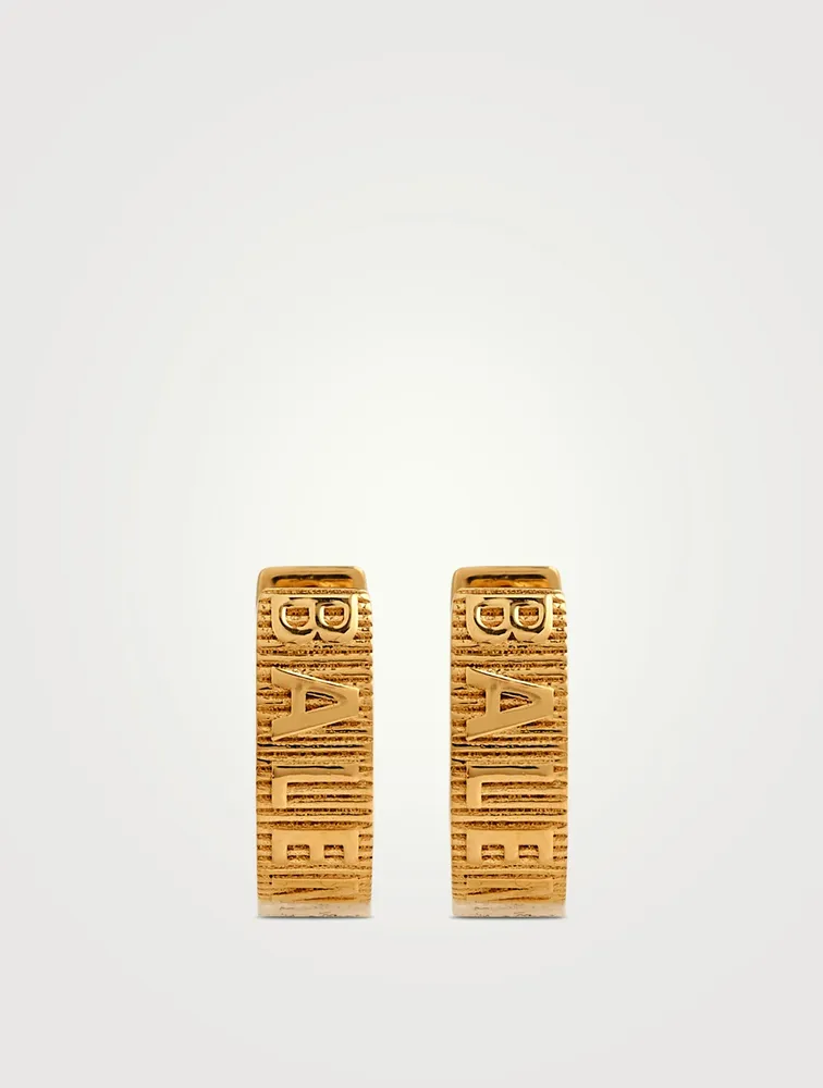 Force Gold Vermeil Striped Hoop Earrings