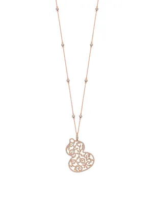 Wulu Lace 18K Rose Gold Necklace With Diamonds