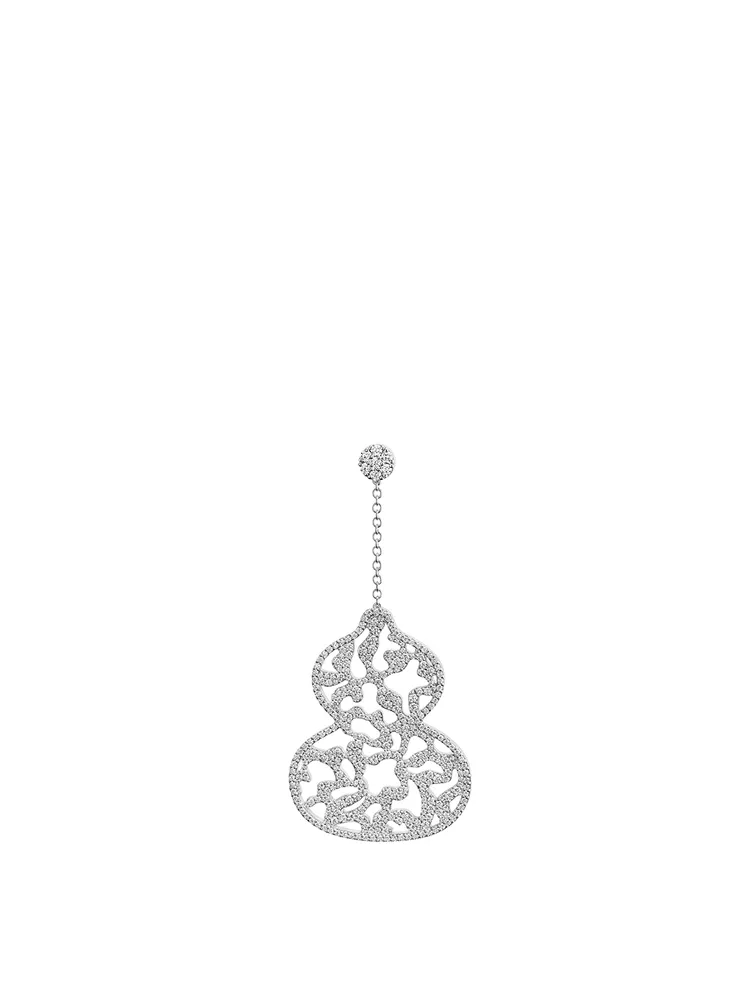 Medium Wulu Lace 18K White Gold Earring With Diamonds