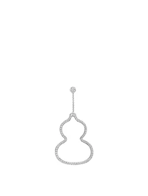 Medium Wulu 18K White Gold Earring With Diamonds