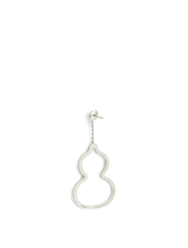 Medium Wulu 18K White Gold Earring With Diamonds