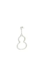 Medium Wulu 18K White Gold Earring With Diamonds