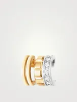 Mini Radiant Edition Quatre Two-Tone Gold Earring With Diamonds