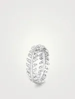 Plume De Paon White Gold Wedding Band With Diamonds