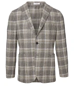 Wool-Blend Jacket Check Print