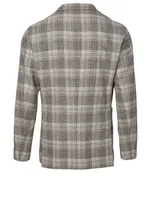 Wool-Blend Jacket Check Print