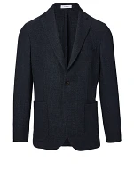 Wool Jacket Grid Print