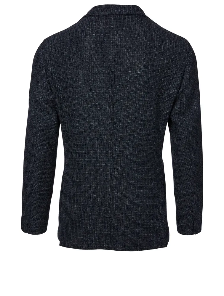 Wool Jacket Grid Print