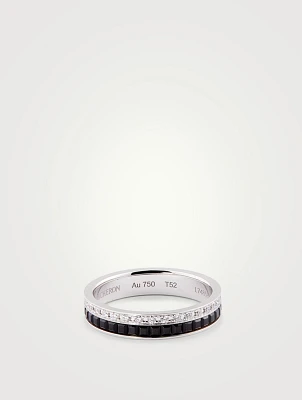 Black Edition Quatre White Gold Wedding Band With PVD And Diamonds