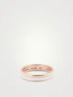 White Edition Rose Gold Wedding Band With Ceramic
