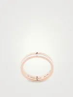 White Edition Rose Gold Wedding Band With Ceramic