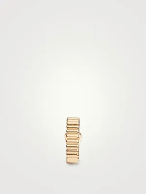 Quatre Grosgrain Gold Hoop Earring