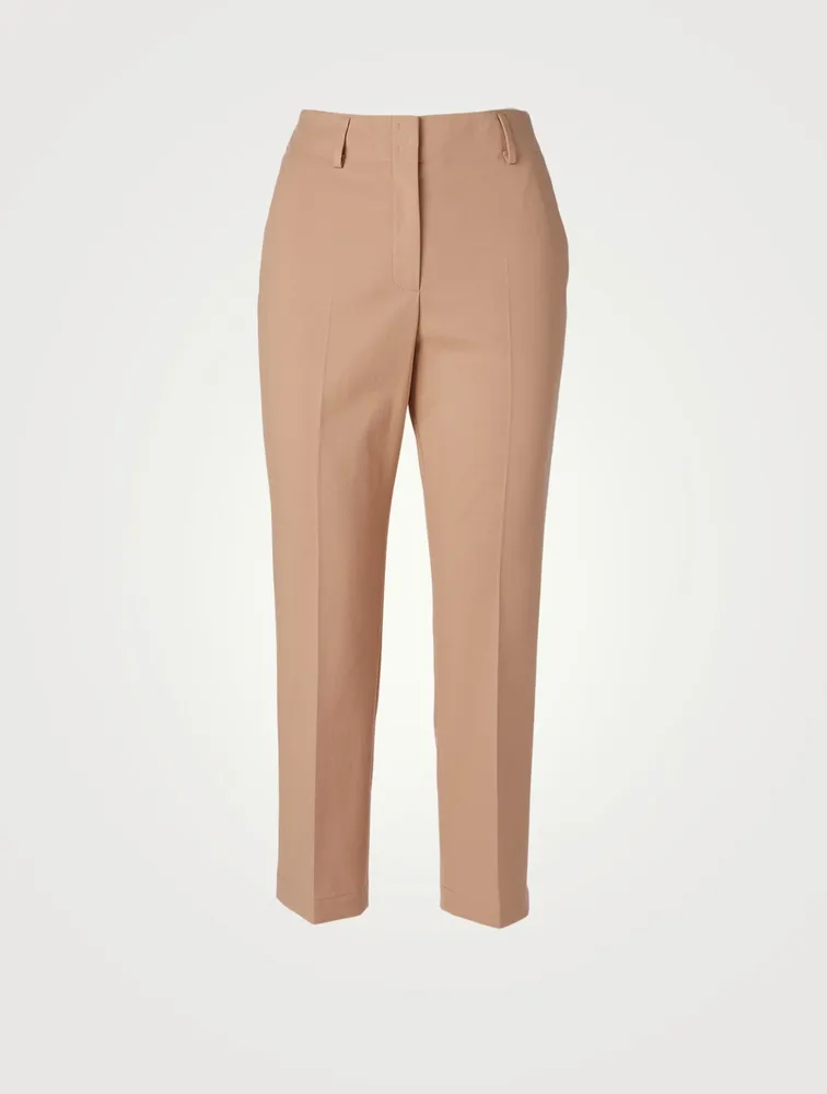 AKRIS Cotton Stretch Mid-Rise Cropped Pants