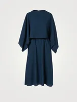Wool Midi Dress With Cape