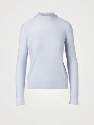 Silk Lurex Knit Fitted Sweater