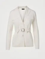 Wool And Silk Blazer With Belt