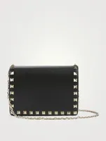 Rockstud Leather Crossbody Chain Pouch Bag